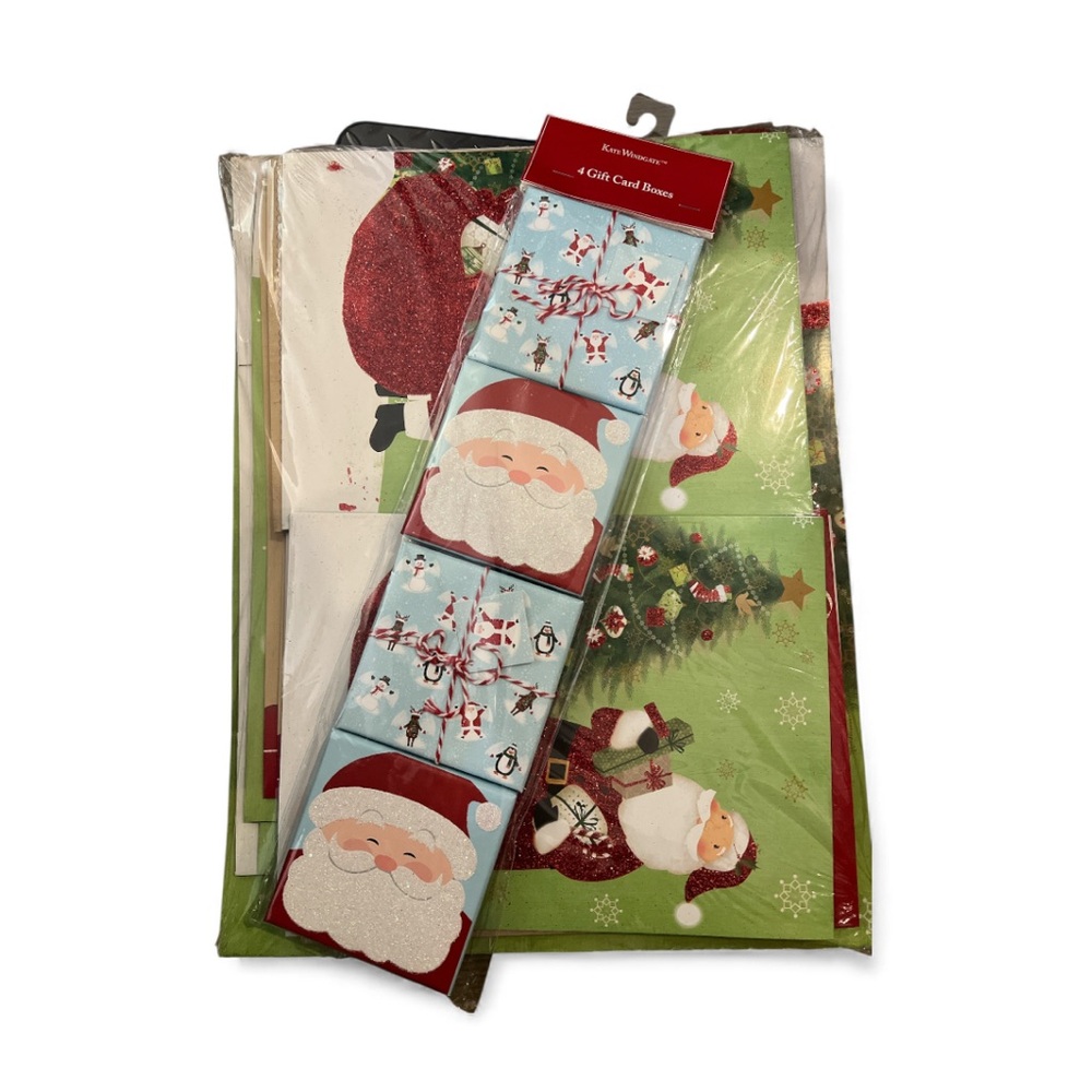 C Wonder 10pk gift boxes and Festive Santa Gift Card Boxes - Red, Green, White